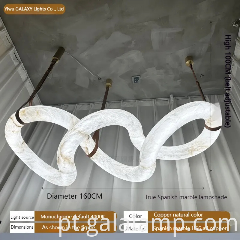 Design de luz pendente de mármore espanhol único e moderno